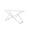 Doherty 60 in. White and Chrome High Gloss Plated Rectangle Wood Top Console Table by Furniture of America