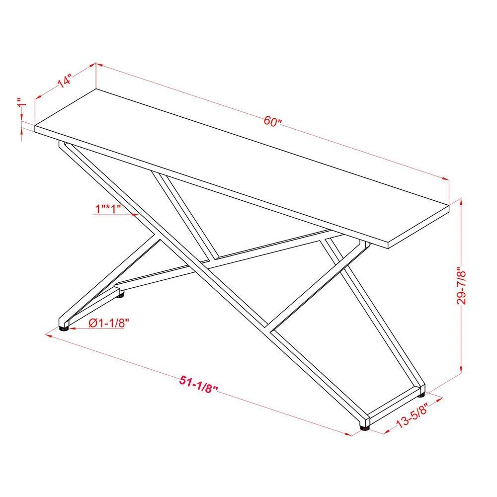 Doherty 60 in. White and Chrome High Gloss Plated Rectangle Wood Top Console Table by Furniture of America 5 Doherty 60 in. White and Chrome High Gloss Plated Rectangle Wood Top Console Table by Furniture of America - Image 5