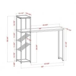 Lukup 58.75 in. H x 59 in. L x 16.88 in. W High Gloss White and Gold Coating 2-Shelf Metal Bar Table by Furniture of America 8 Lukup 58.75 in. H x 59 in. L x 16.88 in. W High Gloss White and Gold Coating 2-Shelf Metal Bar Table by Furniture of America -Furniture of America Sales Store high gloss white and gold coating furniture of america bar tables idf bt819 76 1000