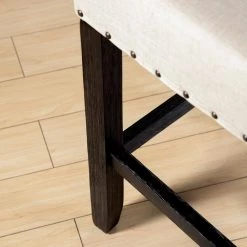 Anthus Ivory and Black Padded Counter Height Bench (25 in. H x 44 in. W x 16 in. D) by Furniture of America 10 Anthus Ivory and Black Padded Counter Height Bench (25 in. H x 44 in. W x 16 in. D) by Furniture of America -Furniture of America Sales Store ivory and black furniture of america bedroom benches idf 3324bk pbn 1f 1000