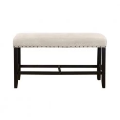 Anthus Ivory and Black Padded Counter Height Bench (25 in. H x 44 in. W x 16 in. D) by Furniture of America 9 Anthus Ivory and Black Padded Counter Height Bench (25 in. H x 44 in. W x 16 in. D) by Furniture of America -Furniture of America Sales Store ivory and black furniture of america bedroom benches idf 3324bk pbn c3 1000