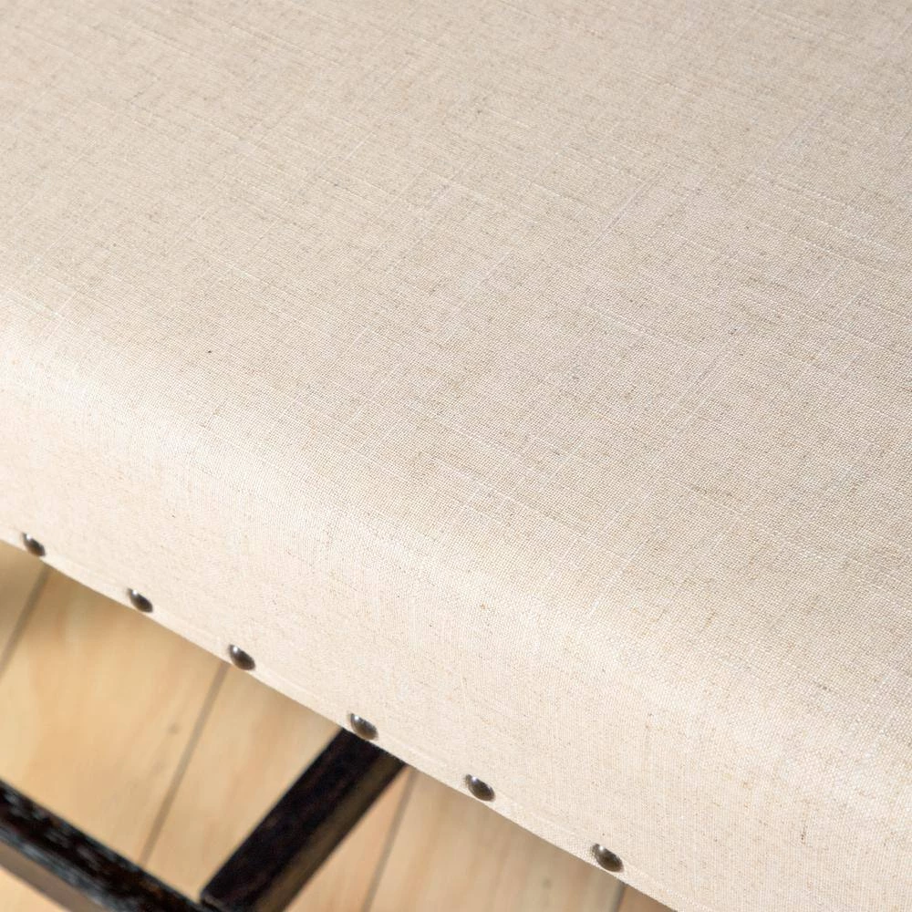 Anthus Ivory and Black Padded Counter Height Bench (25 in. H x 44 in. W x 16 in. D) by Furniture of America 6 Anthus Ivory and Black Padded Counter Height Bench (25 in. H x 44 in. W x 16 in. D) by Furniture of America - Image 6