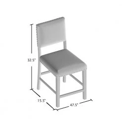 Gomti Brown Cherry Nail Head Trim Counter Height Chair (Set of 2) by Furniture of America -Furniture of America Sales Store ivory and brown cherry furniture of america bar stools idf 3018pc 76 1000