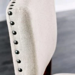 Gomti Brown Cherry Nail Head Trim Counter Height Chair (Set of 2) by Furniture of America -Furniture of America Sales Store ivory and brown cherry furniture of america bar stools idf 3018pc c3 1000