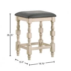 Besta 19 in. Ivory and Dark Gray Backless Wood Frame Counter Height Stool (Set of 2) by Furniture of America 6 Besta 19 in. Ivory and Dark Gray Backless Wood Frame Counter Height Stool (Set of 2) by Furniture of America -Furniture of America Sales Store ivory and dark gray furniture of america bar stools idf 3979st 40 1000