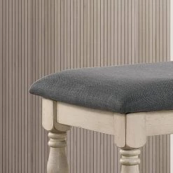 Besta Ivory and Dark Gray Counter Height Bench by Furniture of America -Furniture of America Sales Store ivory and dark gray furniture of america dining benches idf 3979pbn 4f 1000