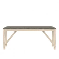 Olamm Ivory and Gray Counter Height Bench by Furniture of America -Furniture of America Sales Store ivory and gray furniture of america dining benches idf 3487pbn 4f 1000