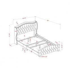 Miraga 80 in. W Ivory Full Fabric Frame Upholstered Platform Bed by Furniture of America -Furniture of America Sales Store ivory full furniture of america platform beds idf 7214iv f 76 1000