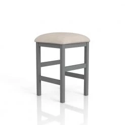 Greensburg 24 in. Light Gray and Beige Backless Wood Counter Height Stools (Set of 2) by Furniture of America