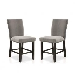 Southwind Black and Light Gray Counter Height Chairs (Set of 2) by Furniture of America