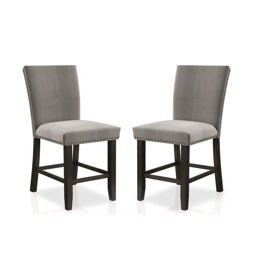 Southwind Black and Light Gray Counter Height Chairs (Set of 2) by Furniture of America 1 Southwind Black and Light Gray Counter Height Chairs (Set of 2) by Furniture of America