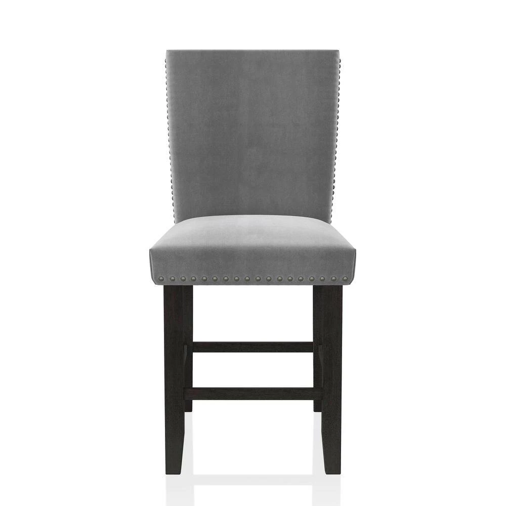 Southwind Black and Light Gray Counter Height Chairs (Set of 2) by Furniture of America 3 Southwind Black and Light Gray Counter Height Chairs (Set of 2) by Furniture of America - Image 3