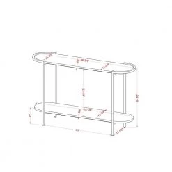 Elosi 48.75 in. Light Gray and Brushed Gun Metal Oval Wood Console Table with Shelf by Furniture of America -Furniture of America Sales Store light gray and brushed gun metal furniture of america console tables idf 4537s 76 1000