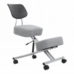 Kipler Light Gray Fabric Ergonomic Kneeling Chair by Furniture of America -Furniture of America Sales Store light gray furniture of america ergonomic chairs idf 6101 lg 31 1000