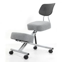 Kipler Light Gray Fabric Ergonomic Kneeling Chair by Furniture of America -Furniture of America Sales Store light gray furniture of america ergonomic chairs idf 6101 lg c3 1000