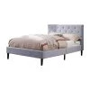 Jukes Light Gray Queen Flannelette Upholstered Bed by Furniture of America