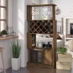 Del Mesa 11-Bottle Light Hickory Wine Rack by Furniture of America 11 Del Mesa 11-Bottle Light Hickory Wine Rack by Furniture of America -Furniture of America Sales Store light hickory furniture of america bar cabinets hfw 2172c31 40 1000