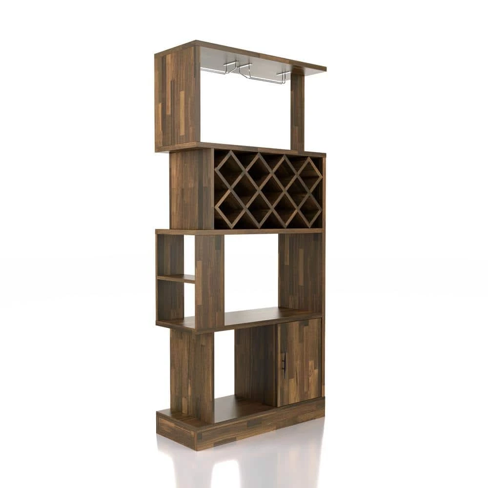 Del Mesa 11-Bottle Light Hickory Wine Rack by Furniture of America 1 Del Mesa 11-Bottle Light Hickory Wine Rack by Furniture of America