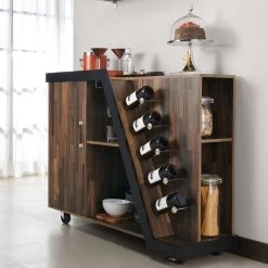 Ando 5-Bottle Light Hickory Mobile Wine Cabinet by Furniture of America 17 Ando 5-Bottle Light Hickory Mobile Wine Cabinet by Furniture of America -Furniture of America Sales Store light hickory furniture of america bar cabinets ynj 18718c31 31 1000