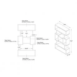 Galenia 39.4 in. Wide Light Hickory 5-Shelf Geometric Bookcase by Furniture of America -Furniture of America Sales Store light hickory furniture of america bookcases bookshelves hfw 20801c31 76 1000