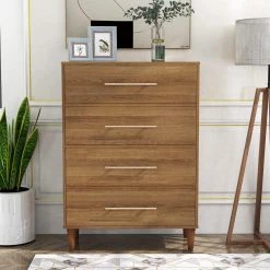 Roseville 4-Drawer Light Oak Chest of Drawers (48 in. H x 34 in. W x 17 in. D) by Furniture of America -Furniture of America Sales Store light oak furniture of america chest of drawers idf 7317a c 4f 1000