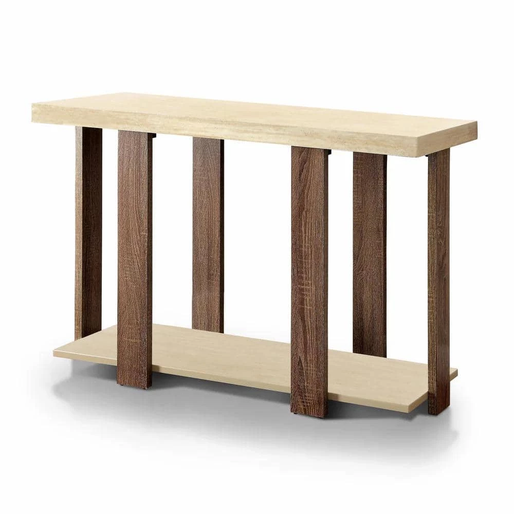 Bladenboro 47.5 in. Light Oak Rectangle Wood Console Table with 1-Shelf by Furniture of America 1 Bladenboro 47.5 in. Light Oak Rectangle Wood Console Table with 1-Shelf by Furniture of America