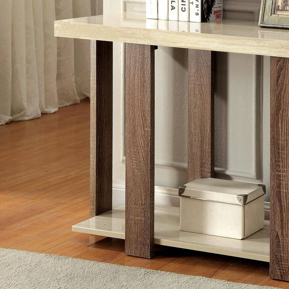 Bladenboro 47.5 in. Light Oak Rectangle Wood Console Table with 1-Shelf by Furniture of America 2 Bladenboro 47.5 in. Light Oak Rectangle Wood Console Table with 1-Shelf by Furniture of America - Image 2