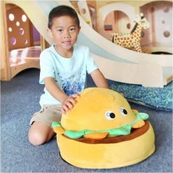 Mesa Fabric Burger Character Folding Chair by Furniture of America -Furniture of America Sales Store light orange and brown furniture of america kids chairs burger 31 1000