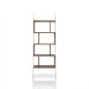 Keli 71 in. Light Walnut/White Faux Wood 9-shelf Etagere Bookcase with Open Back by Furniture of America