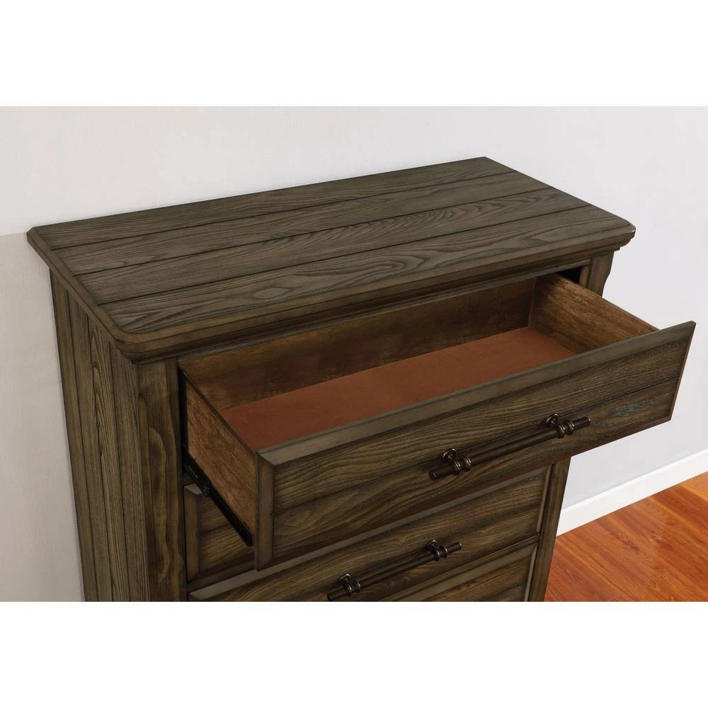 Lorreta 3-Drawer Light Walnut Nightstand by Furniture of America 6 Lorreta 3-Drawer Light Walnut Nightstand by Furniture of America - Image 6