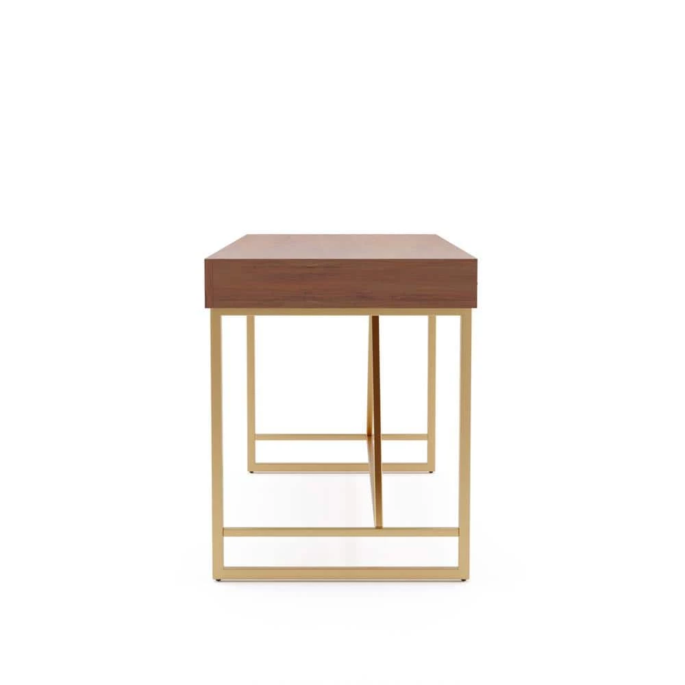 Bendrey 60 in. Rectangle Light Walnut Wood 3-Drawer Writing Desk by Furniture of America 3 Bendrey 60 in. Rectangle Light Walnut Wood 3-Drawer Writing Desk by Furniture of America - Image 3