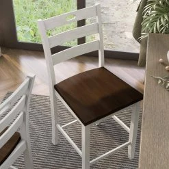 Calliger Live Edge Oak and Sea White Counter Height Side Chair (Set of 2) by Furniture of America -Furniture of America Sales Store live edge oak and sea white furniture of america dining chairs idf 3125wh pc 1f 1000