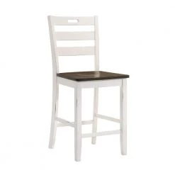 Calliger Live Edge Oak and Sea White Counter Height Side Chair (Set of 2) by Furniture of America