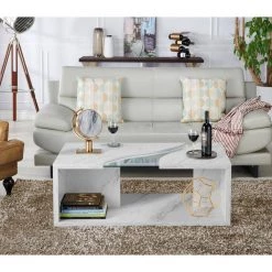 Dulcet 48 in. White Medium Rectangle Wood Coffee Table with Shelf by Furniture of America 13 Dulcet 48 in. White Medium Rectangle Wood Coffee Table with Shelf by Furniture of America -Furniture of America Sales Store marble white furniture of america coffee tables fgi 1892c26 31 1000