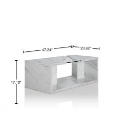 Dulcet 48 in. White Medium Rectangle Wood Coffee Table with Shelf by Furniture of America 9 Dulcet 48 in. White Medium Rectangle Wood Coffee Table with Shelf by Furniture of America -Furniture of America Sales Store marble white furniture of america coffee tables fgi 1892c26 40 1000