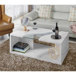 Dulcet 48 in. White Medium Rectangle Wood Coffee Table with Shelf by Furniture of America 10 Dulcet 48 in. White Medium Rectangle Wood Coffee Table with Shelf by Furniture of America -Furniture of America Sales Store marble white furniture of america coffee tables fgi 1892c26 c3 1000