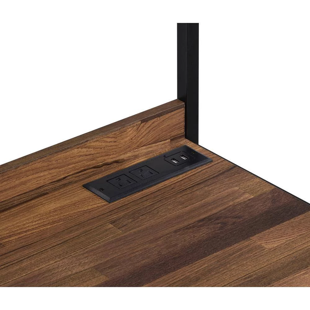 Sorvino 36 in. Matte Black Coating and Brown Writing Desk with Bookcase by Furniture of America 5 Sorvino 36 in. Matte Black Coating and Brown Writing Desk with Bookcase by Furniture of America - Image 5