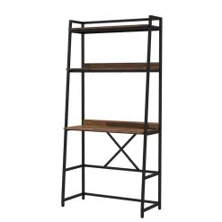 Sorvino 36 in. Matte Black Coating and Brown Writing Desk with Bookcase by Furniture of America 9 Sorvino 36 in. Matte Black Coating and Brown Writing Desk with Bookcase by Furniture of America -Furniture of America Sales Store matte black coating and brown furniture of america ladder desks idf ac370br c3 1000