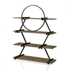 Benet 62.5 in. Matte Black Powder Coating 4-Shelf Accent Bookcase by Furniture of America