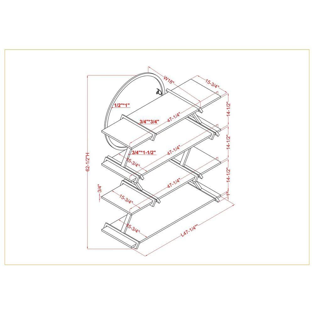 Benet 62.5 in. Matte Black Powder Coating 4-Shelf Accent Bookcase by Furniture of America 5 Benet 62.5 in. Matte Black Powder Coating 4-Shelf Accent Bookcase by Furniture of America - Image 5