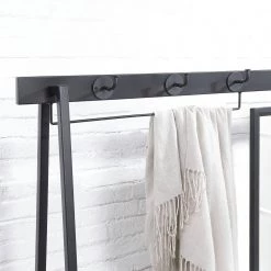 Yasta Matte Black Powder Coating 3-Hook Free Standing Coat Stand by Furniture of America -Furniture of America Sales Store matte black powder coating furniture of america coat racks idf ac262 44 1000