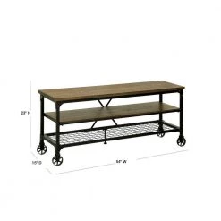 Juklen 54 in. Medium Oak Wood TV Stand Fits TVs Up to 60 in. with Wheels by Furniture of America -Furniture of America Sales Store medium oak furniture of america tv stands idf 5278 tv 54 40 1000