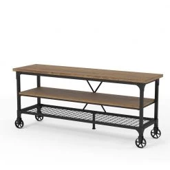 Juklen 54 in. Medium Oak Wood TV Stand Fits TVs Up to 60 in. with Wheels by Furniture of America -Furniture of America Sales Store medium oak furniture of america tv stands idf 5278 tv 54 4f 1000