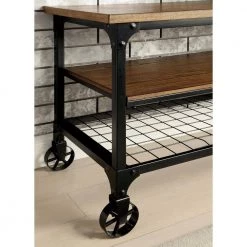 Juklen 54 in. Medium Oak Wood TV Stand Fits TVs Up to 60 in. with Wheels by Furniture of America -Furniture of America Sales Store medium oak furniture of america tv stands idf 5278 tv 54 fa 1000