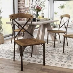 Averyn Brown Crossed Back Side Chair (Set of 2) by Furniture of America 17 Averyn Brown Crossed Back Side Chair (Set of 2) by Furniture of America -Furniture of America Sales Store natural elm and bronze furniture of america accent chairs idf 3827sc 31 1000