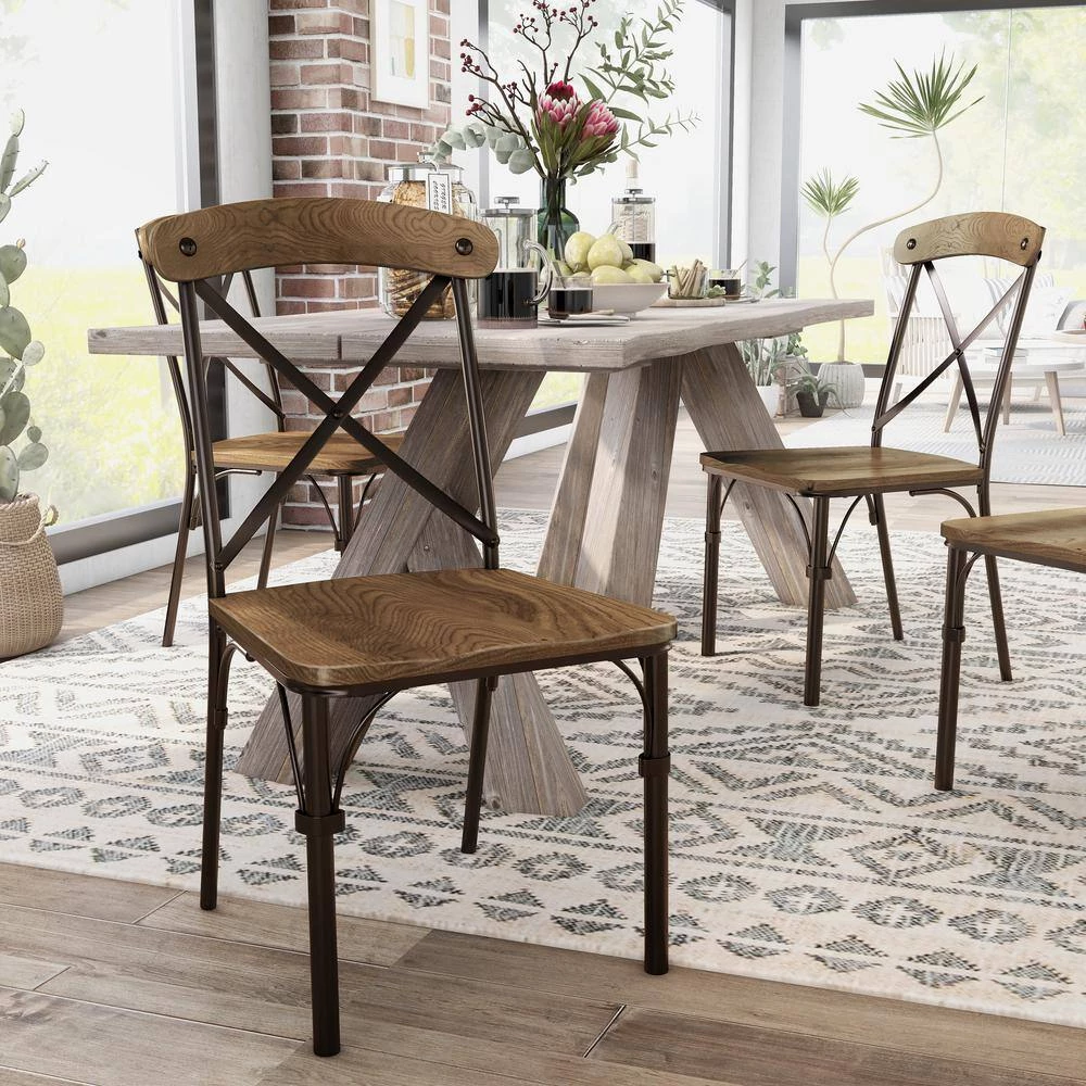 Averyn Brown Crossed Back Side Chair (Set of 2) by Furniture of America 9 Averyn Brown Crossed Back Side Chair (Set of 2) by Furniture of America - Image 9