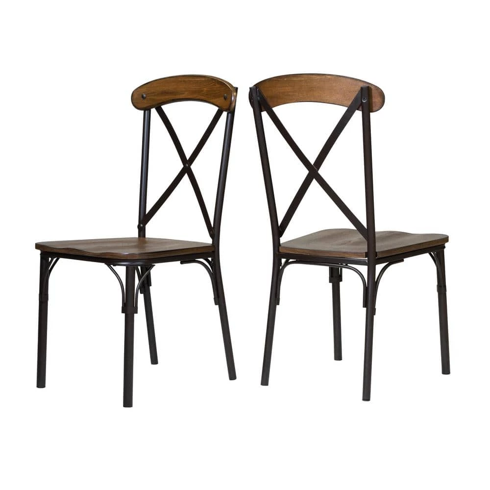 Averyn Brown Crossed Back Side Chair (Set of 2) by Furniture of America 1 Averyn Brown Crossed Back Side Chair (Set of 2) by Furniture of America