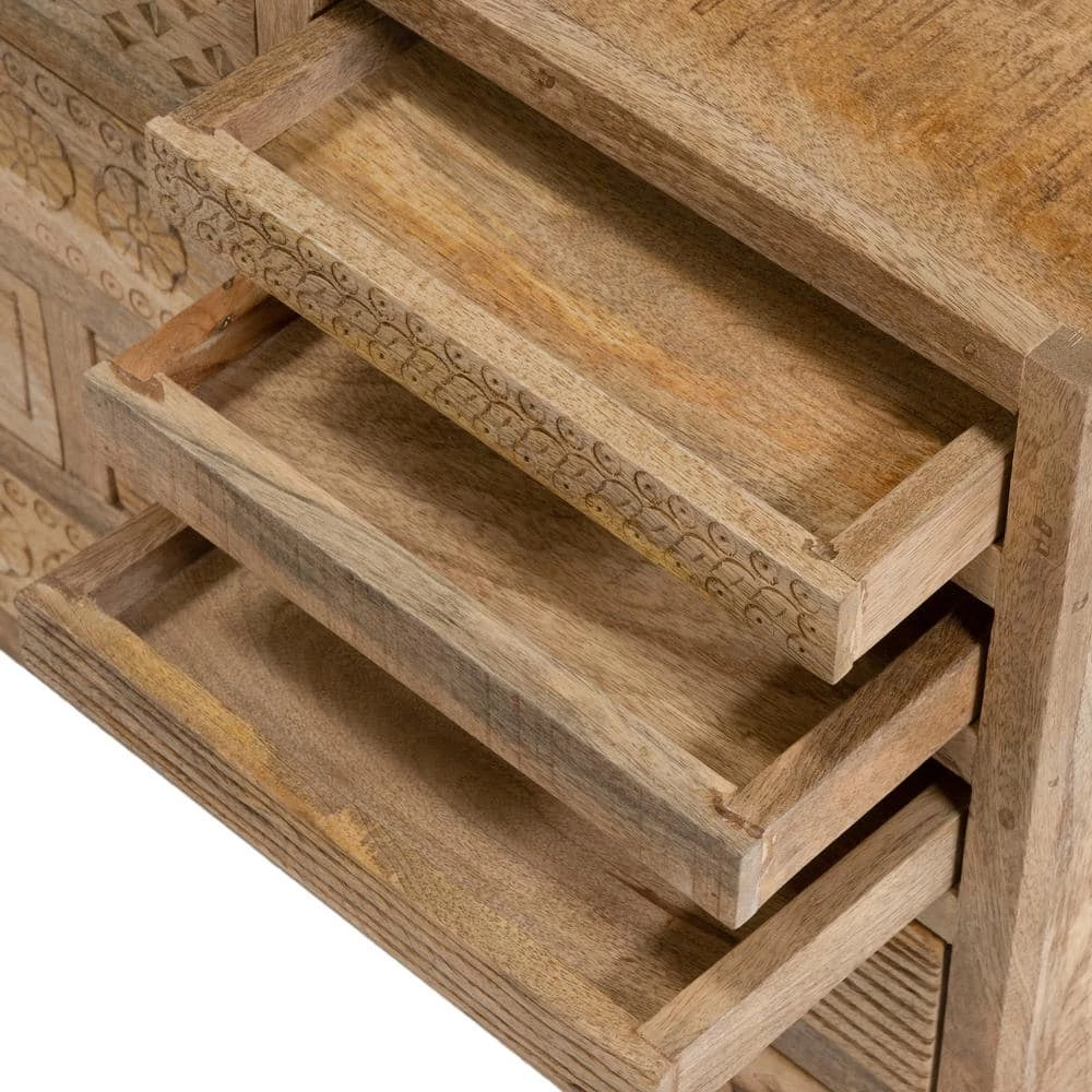 Amani Natural Mango Wood Hallway Accent Cabinet with 9-Drawers by Furniture of America 3 Amani Natural Mango Wood Hallway Accent Cabinet with 9-Drawers by Furniture of America - Image 3