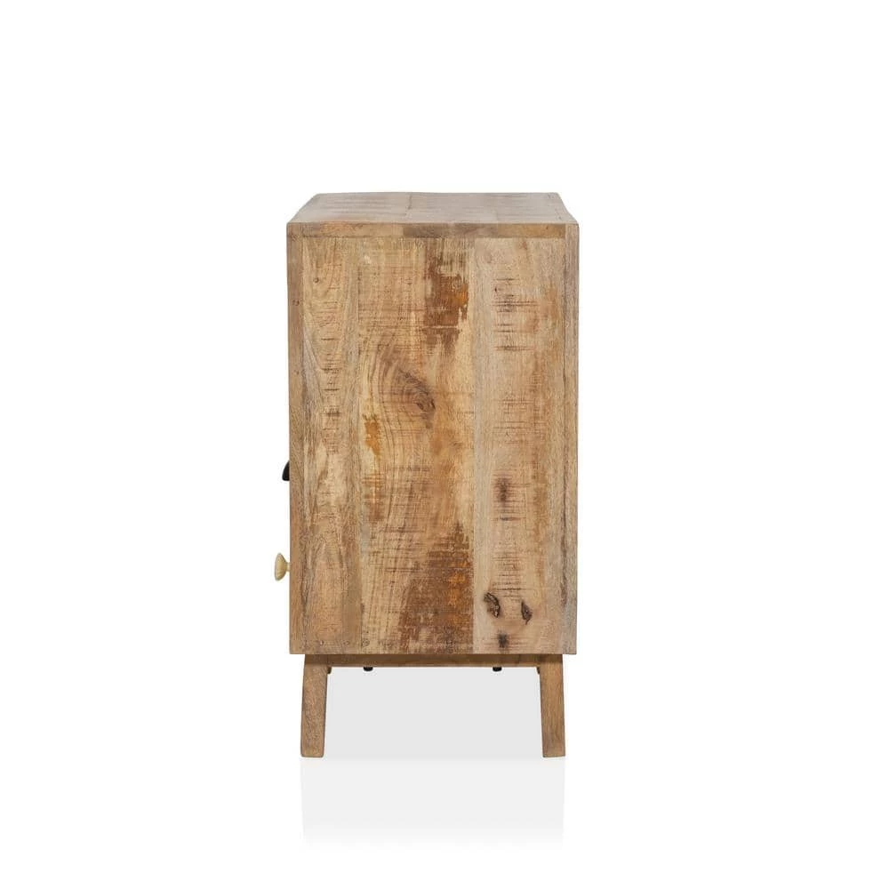 Amani Natural Mango Wood Hallway Accent Cabinet with 9-Drawers by Furniture of America 2 Amani Natural Mango Wood Hallway Accent Cabinet with 9-Drawers by Furniture of America - Image 2