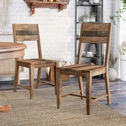 Sunniva Natural Solid Mango Wood Dining Side Chair (Set of 2) by Furniture of America -Furniture of America Sales Store natural furniture of america dining chairs idf 51030 76 1000